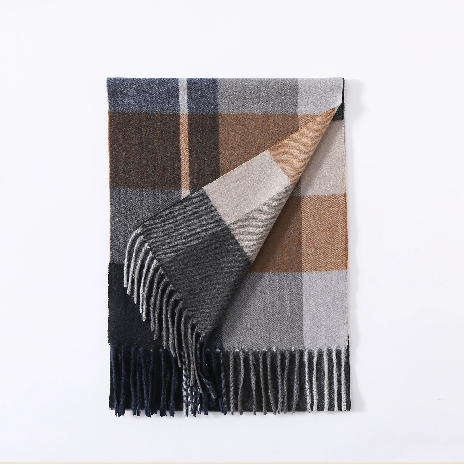 Plaid Print Fringed Scarf view 8