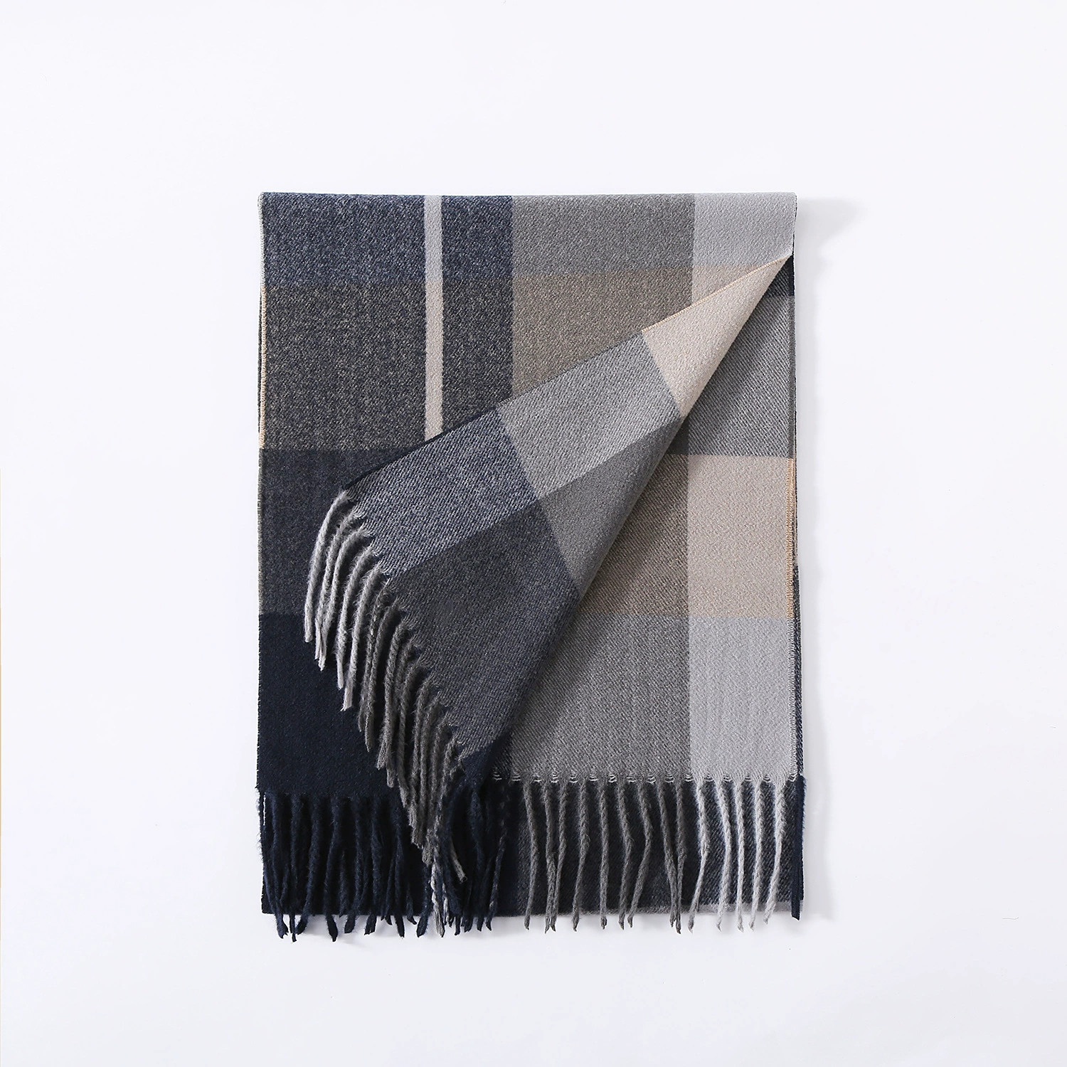 Plaid Print Fringed Scarf view 9