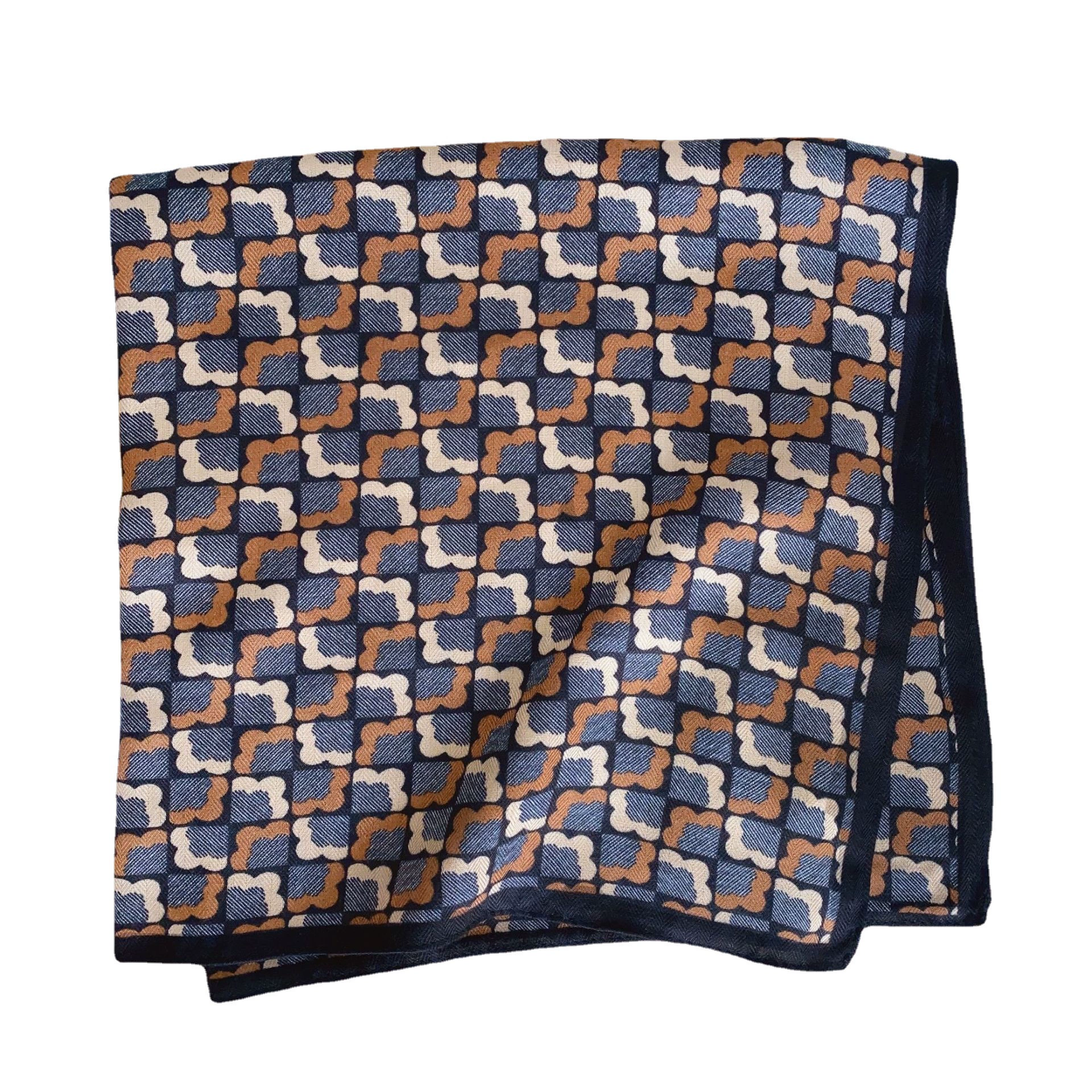 68cm Floral Print Cotton-Linen Square Scarf view 5