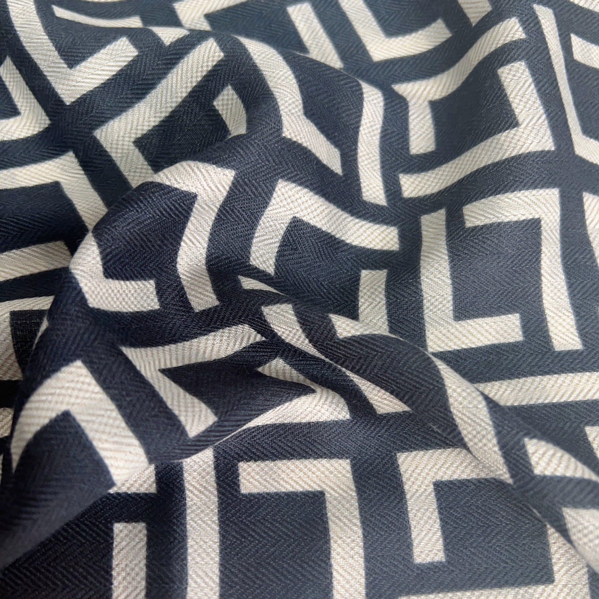 Letter Print Cotton-Linen Square Scarf view 2