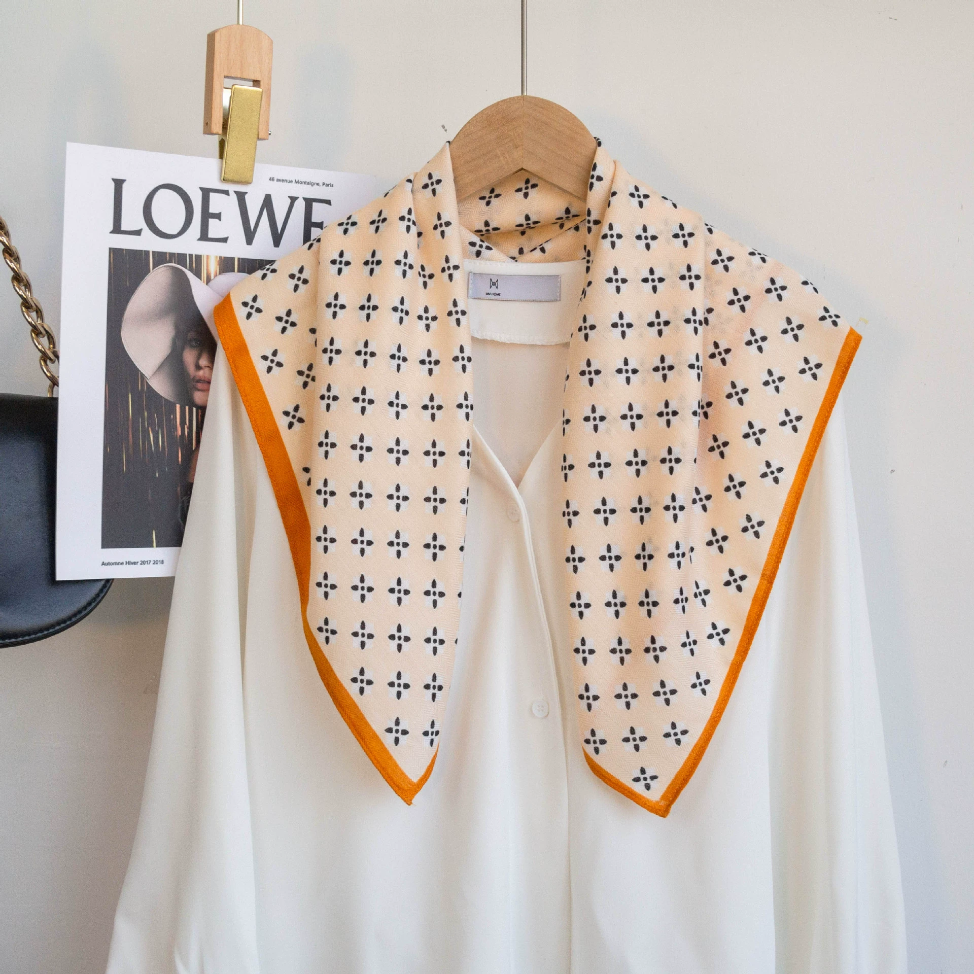 65cm Cotton-Linen Square Scarf view 6