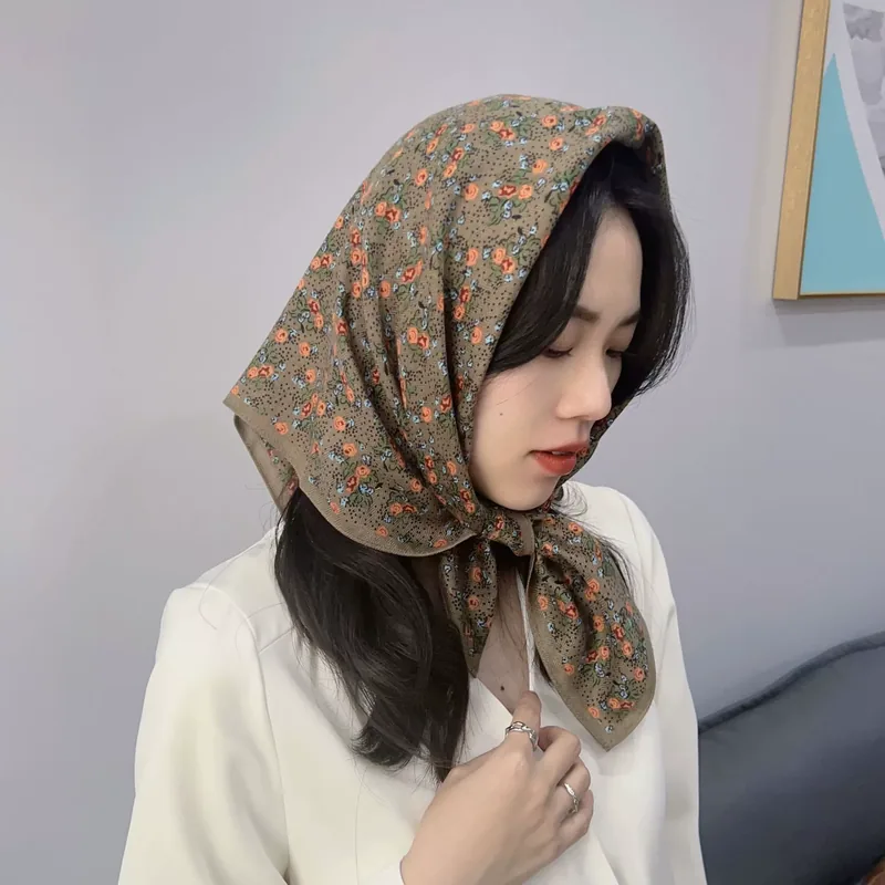 Floral Print Square Scarf