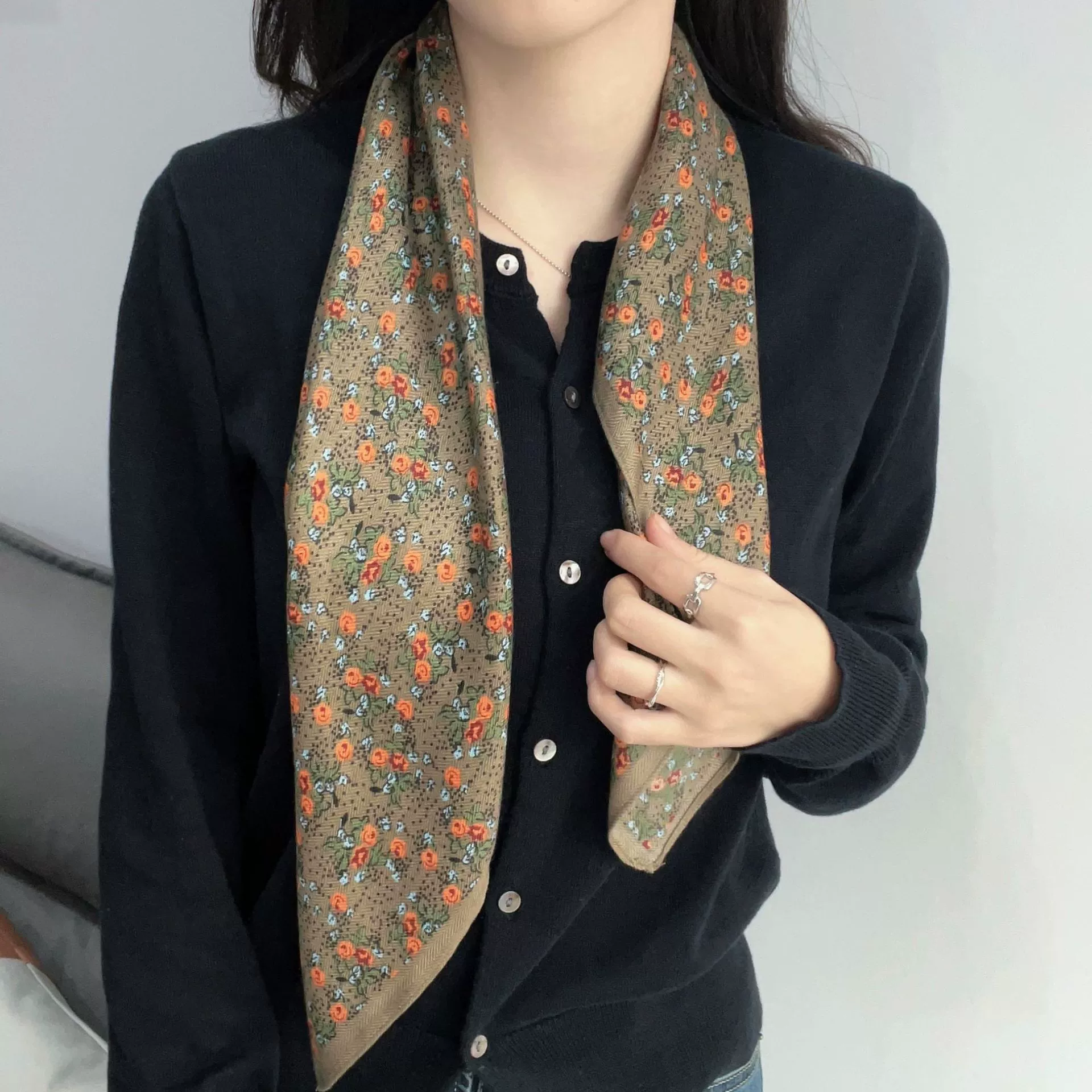Floral Print Square Scarf view 2