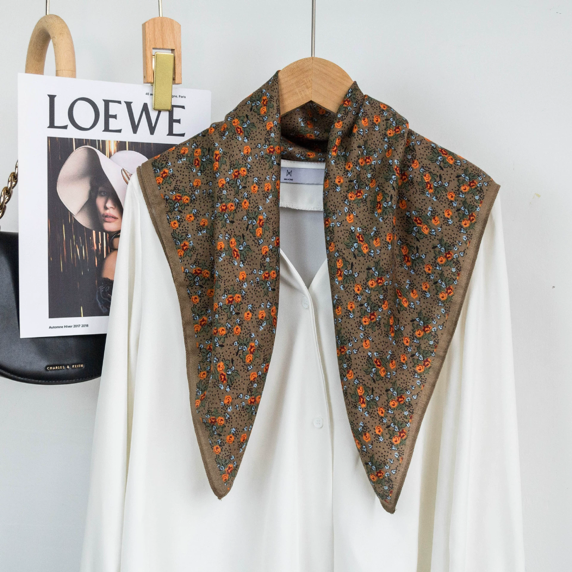 Floral Print Square Scarf view 6
