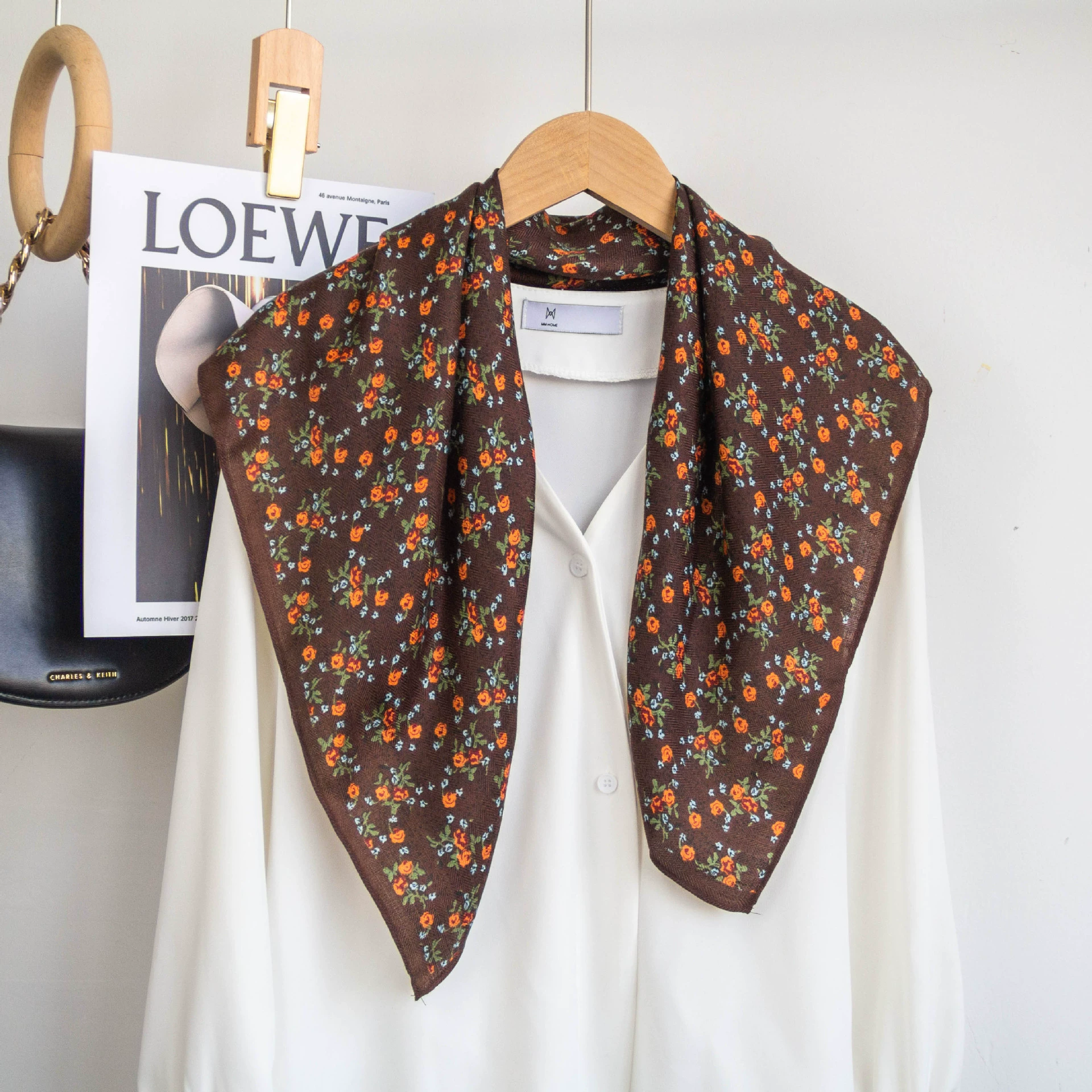 Floral Print Square Scarf view 8