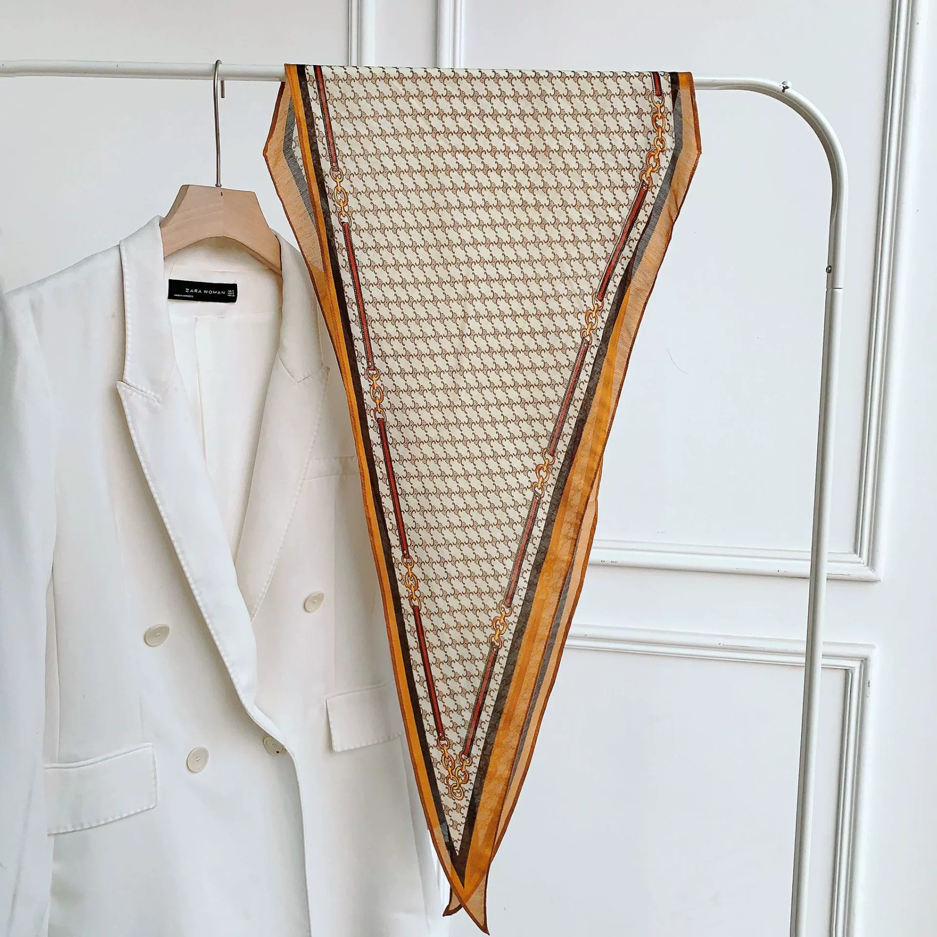 Sheer Diamond Neck Scarf view 3