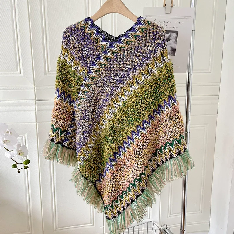Ethnic Fringe Poncho view 6