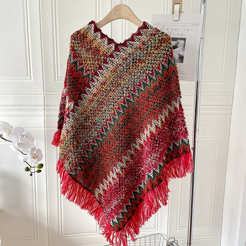 Ethnic Fringe Poncho view 7