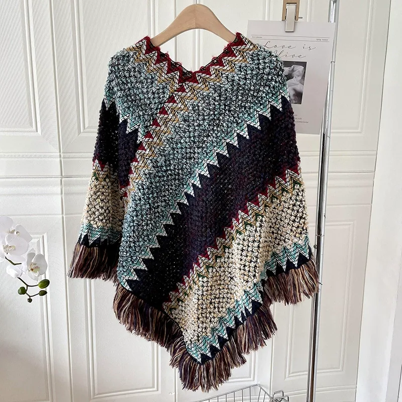 Ethnic Fringe Poncho view 10