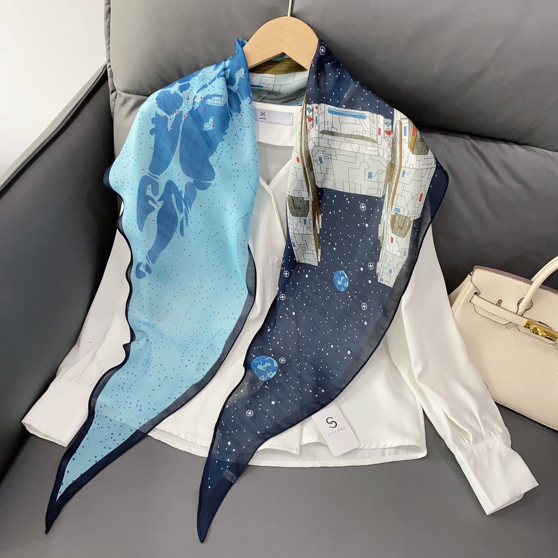 Diamond Silk-Look Neck Scarf view 2