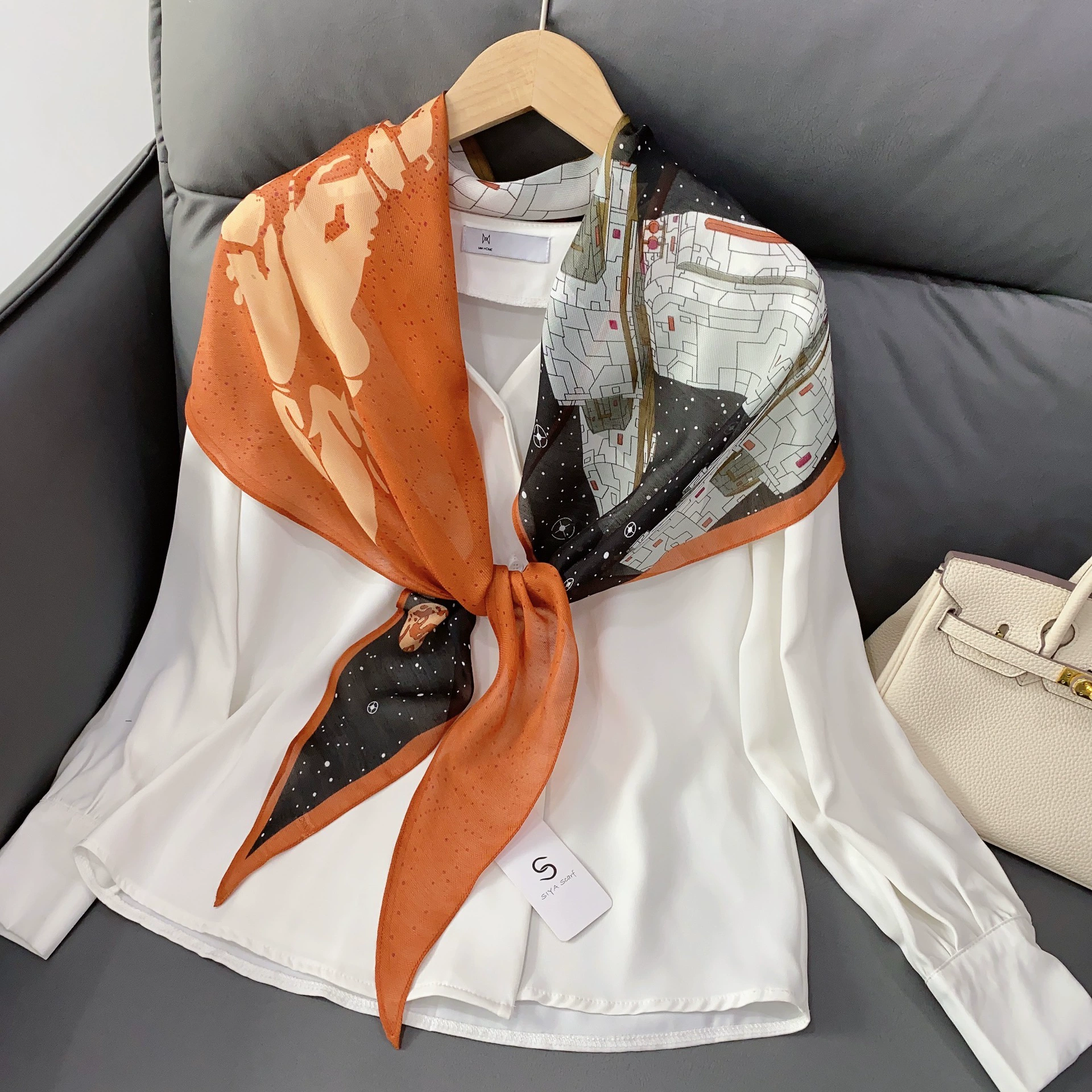 Diamond Silk-Look Neck Scarf view 3