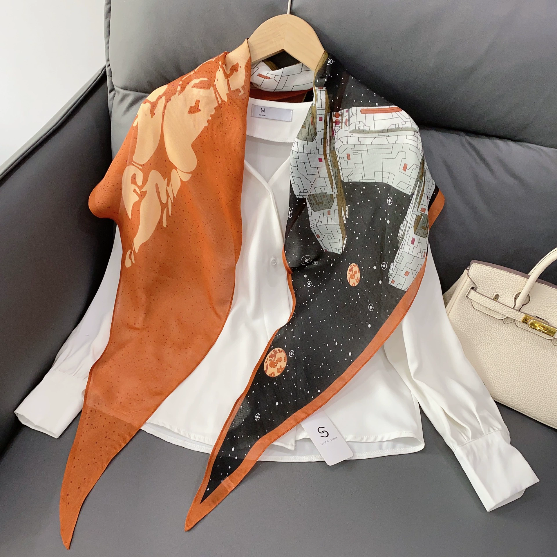 Diamond Silk-Look Neck Scarf view 4