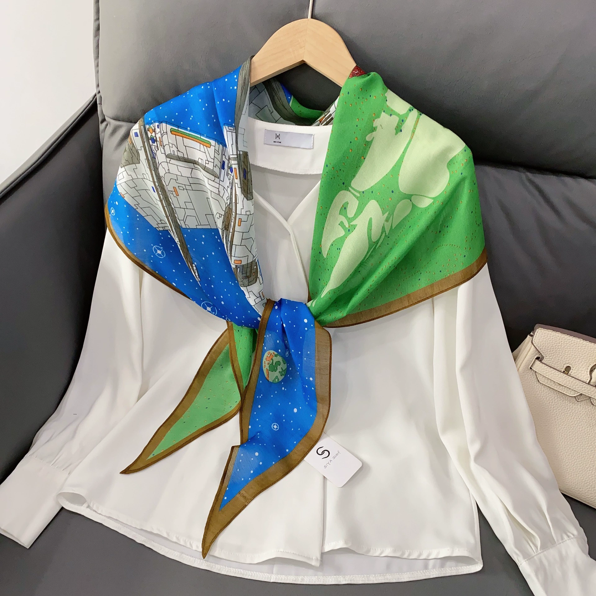 Diamond Silk-Look Neck Scarf view 6