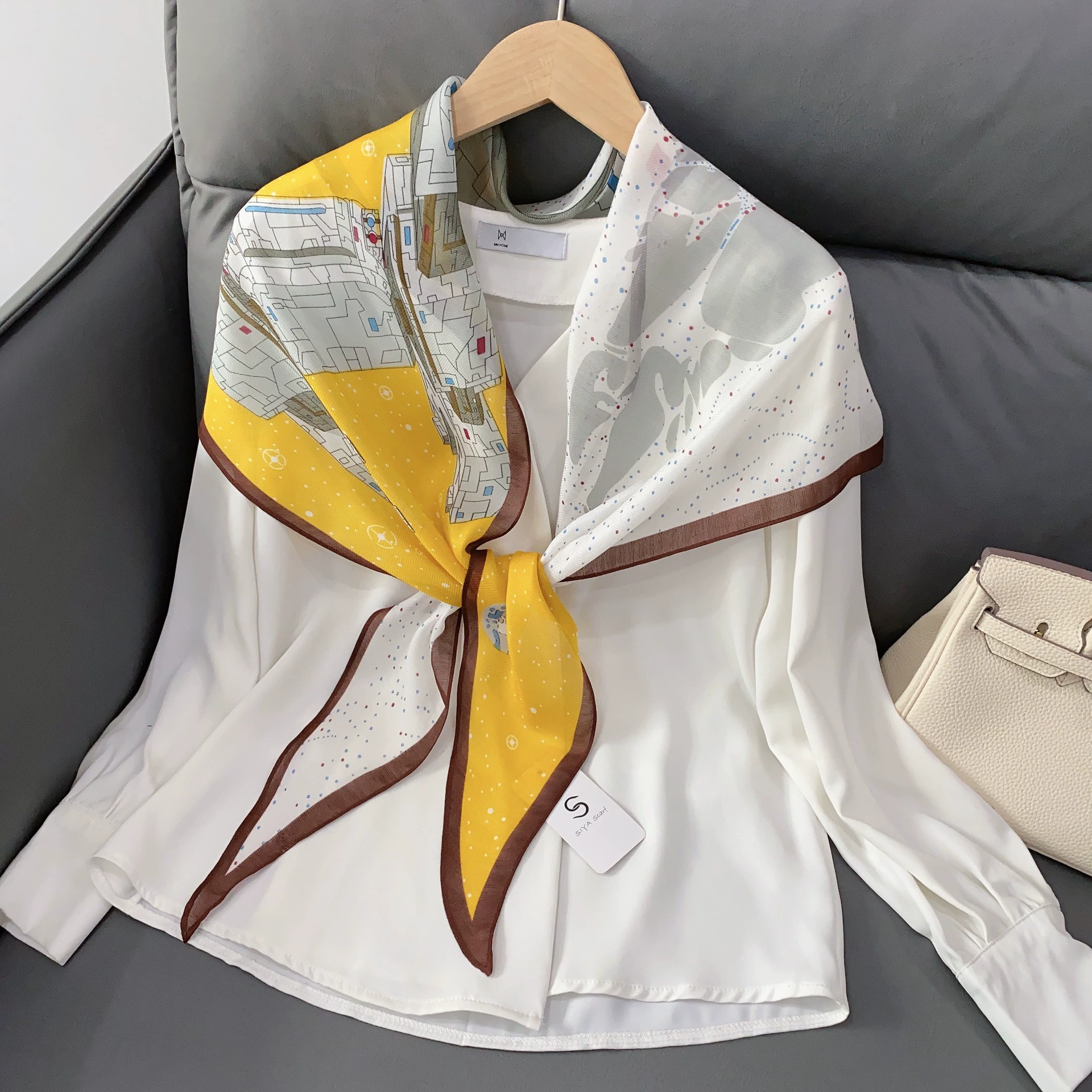 Diamond Silk-Look Neck Scarf view 7