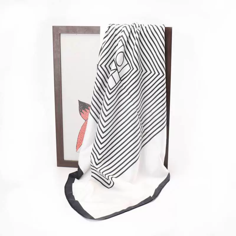 Printed Satin Square Scarf for Women view 3