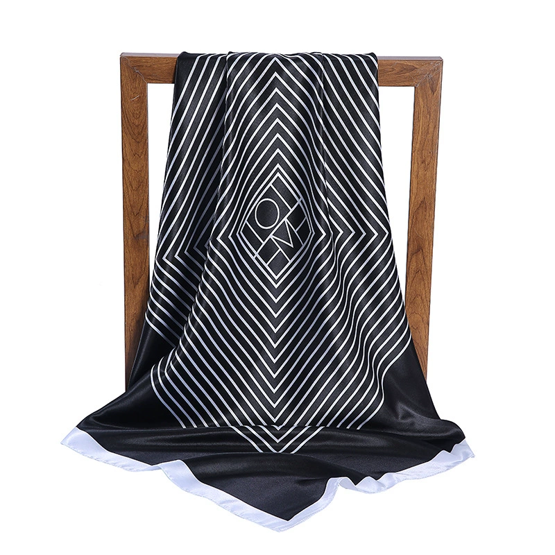 Printed Satin Square Scarf for Women view 4