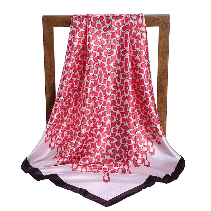 Printed Satin Square Scarf for Women view 12