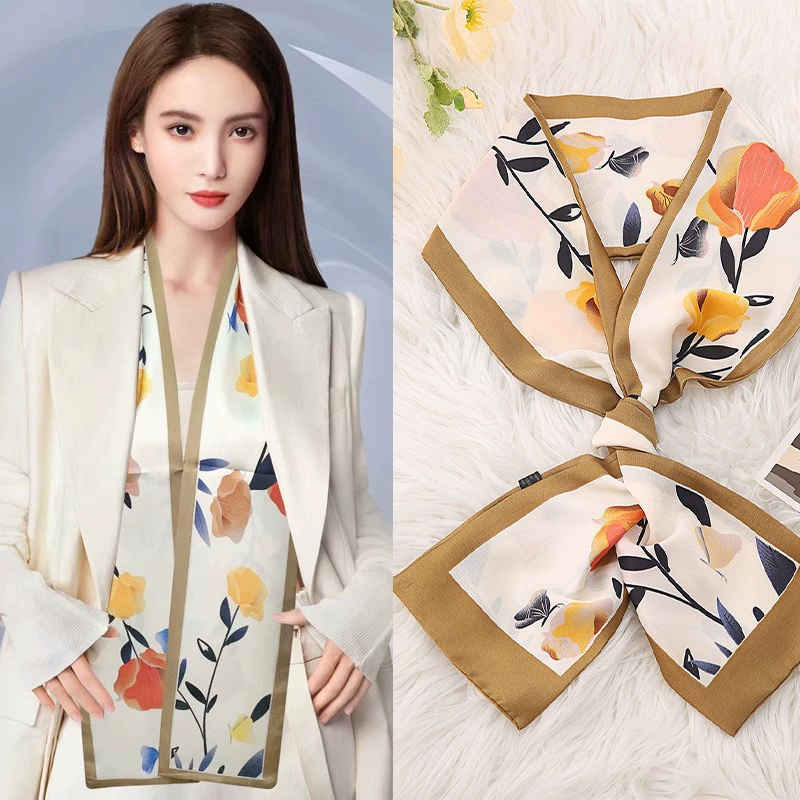 Narrow Silk Twilly Scarf for Women view 2