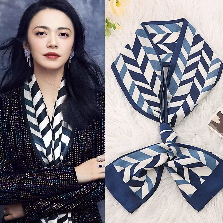Narrow Silk Twilly Scarf for Women view 3