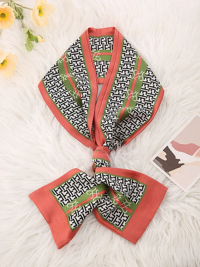 Narrow Silk Twilly Scarf for Women view 6