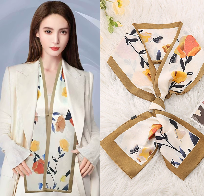 Narrow Silk Twilly Scarf for Women view 7