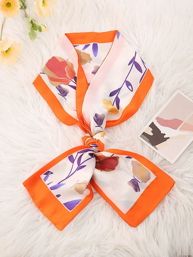 Narrow Silk Twilly Scarf for Women view 8