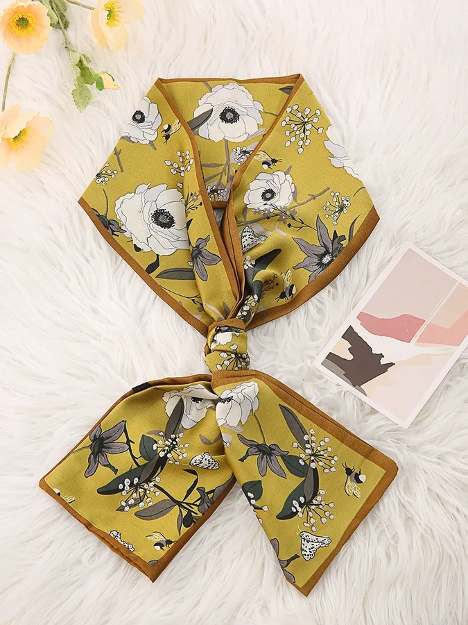 Narrow Silk Twilly Scarf for Women view 9