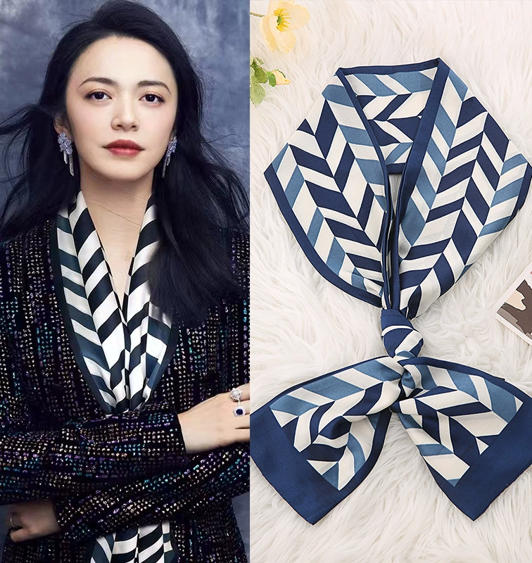 Narrow Silk Twilly Scarf for Women view 10