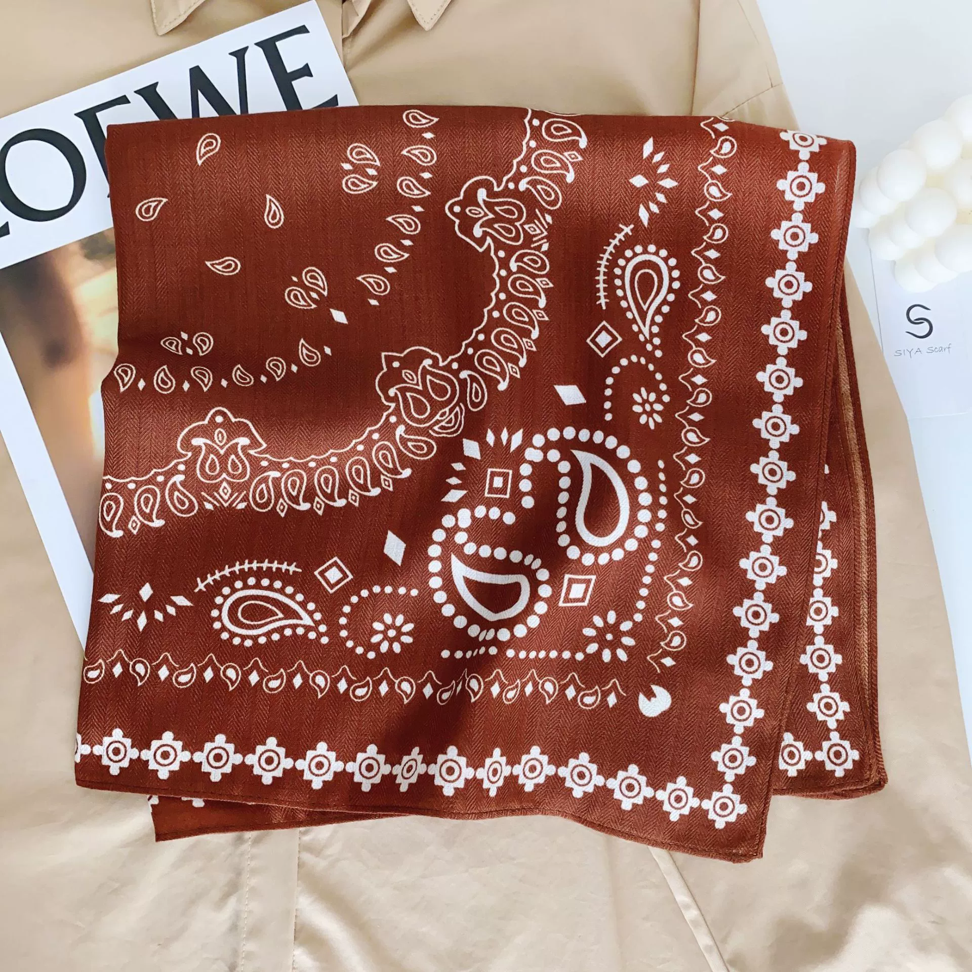 70cm Paisley Square Scarf view 4