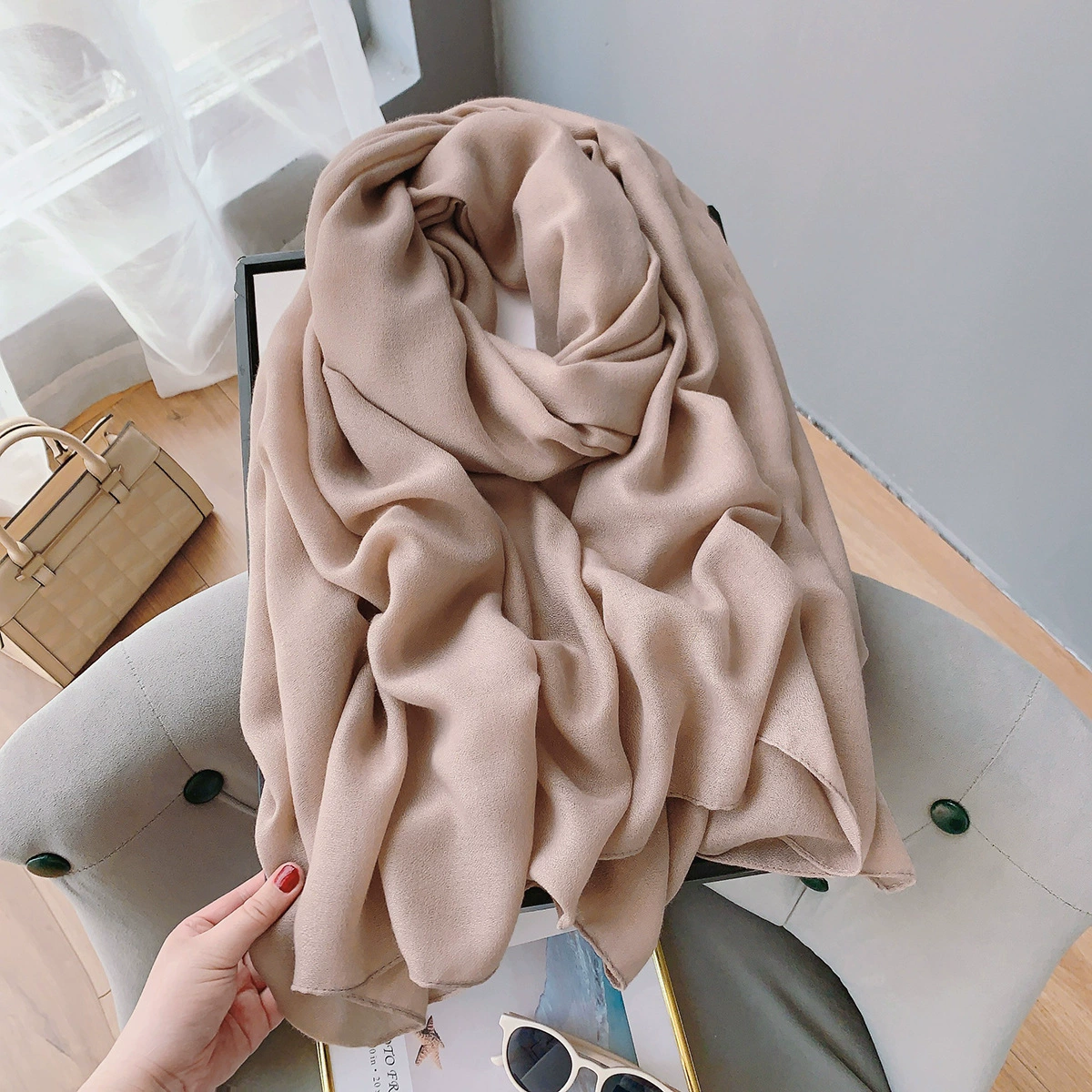 Cotton-Linen Long Scarf view 3
