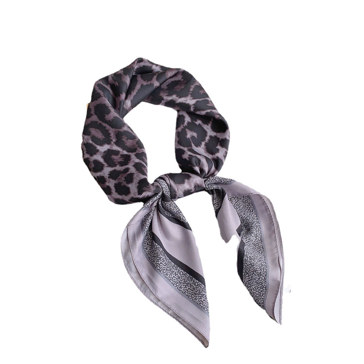Leopard Print Silk-Look Scarf view 5