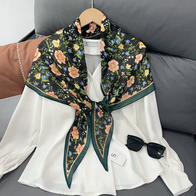 Floral Sheer Neck Scarf