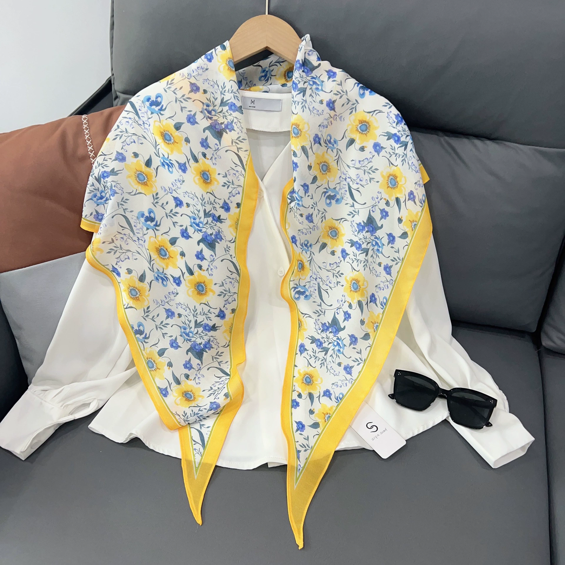 Floral Sheer Neck Scarf view 2