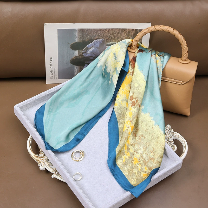 Vintage Print Faux Silk Square Scarf view 4