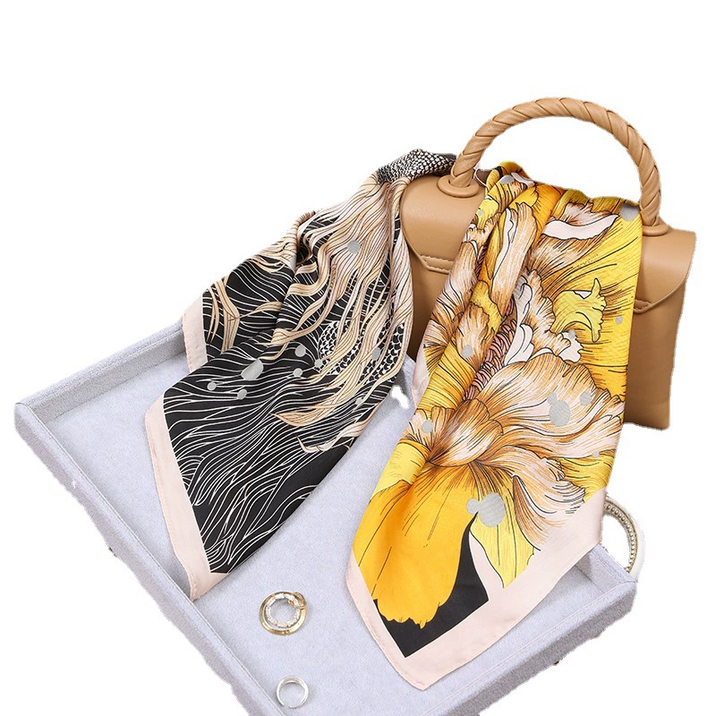 Vintage Print Faux Silk Square Scarf view 5