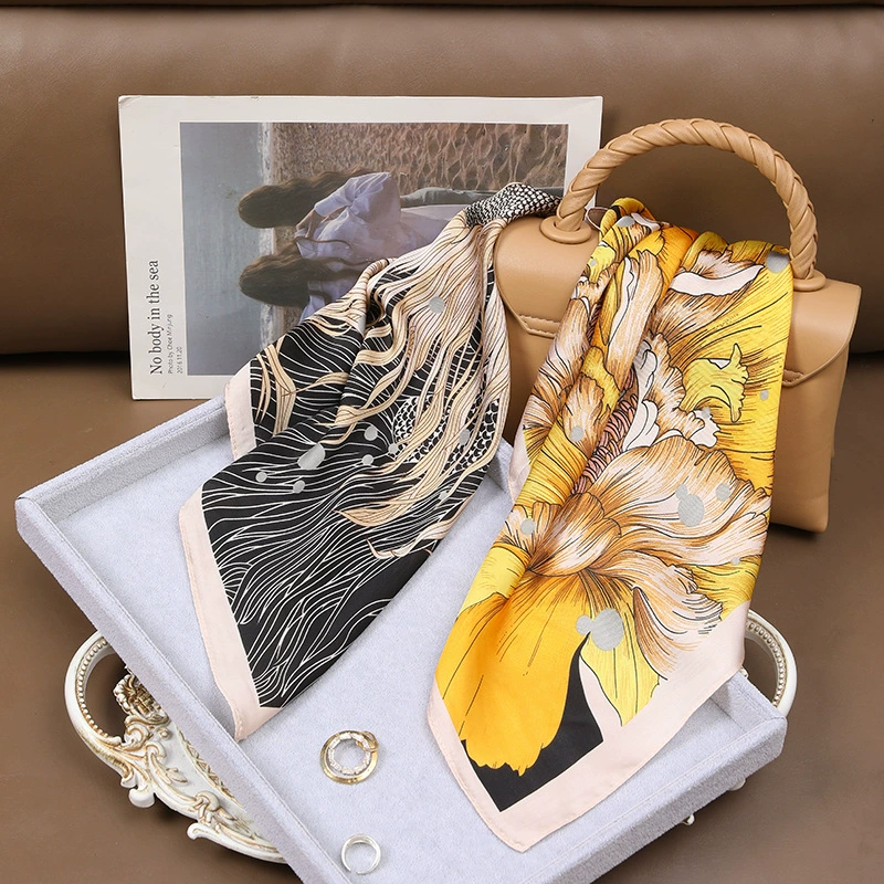 Vintage Print Faux Silk Square Scarf view 6