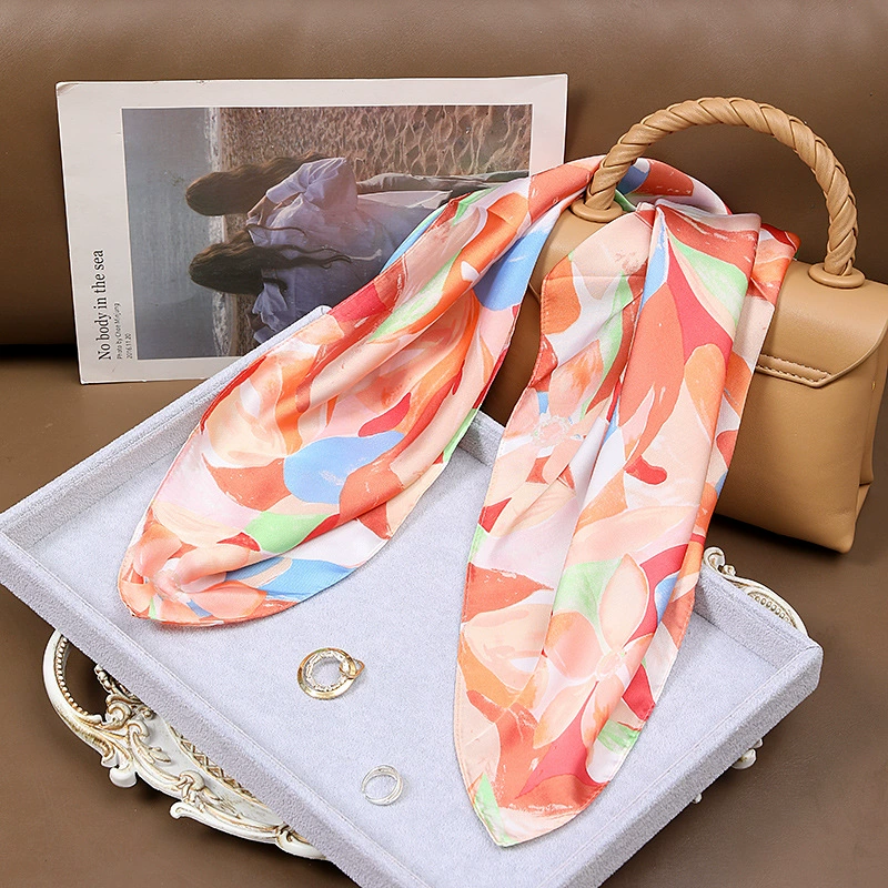 Vintage Print Faux Silk Square Scarf view 10