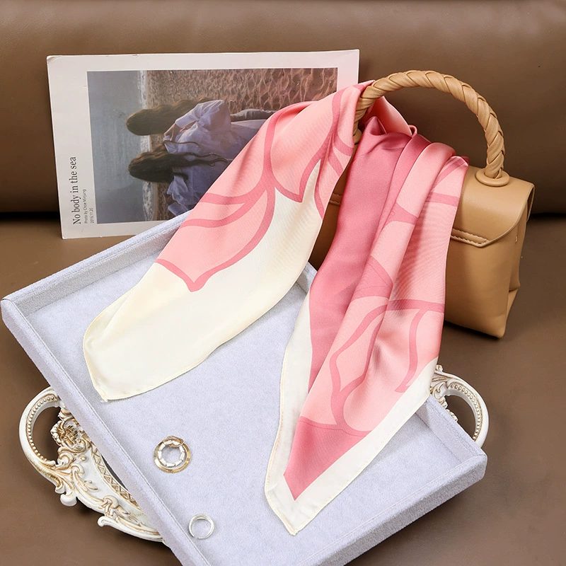 Vintage Print Faux Silk Square Scarf view 11