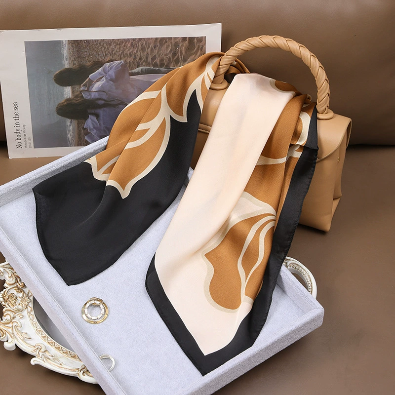 Vintage Print Faux Silk Square Scarf view 12
