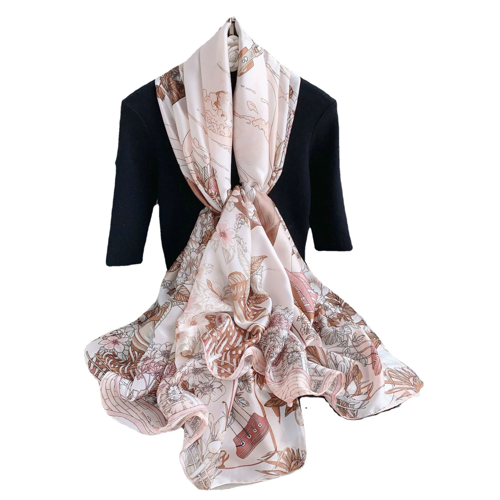 Foulard en voile à imprimé floral view 5