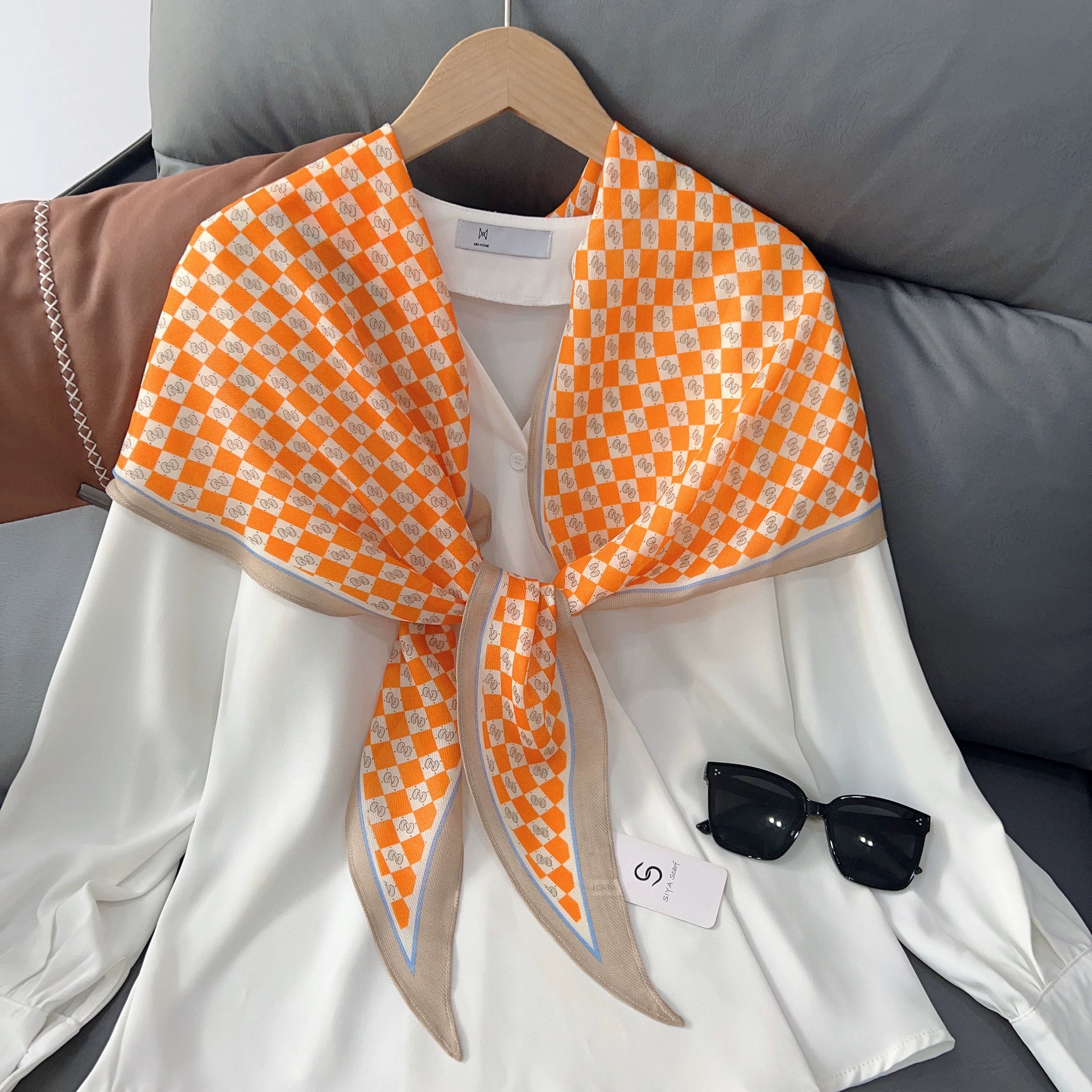 Checkerboard Neck Scarf view 4