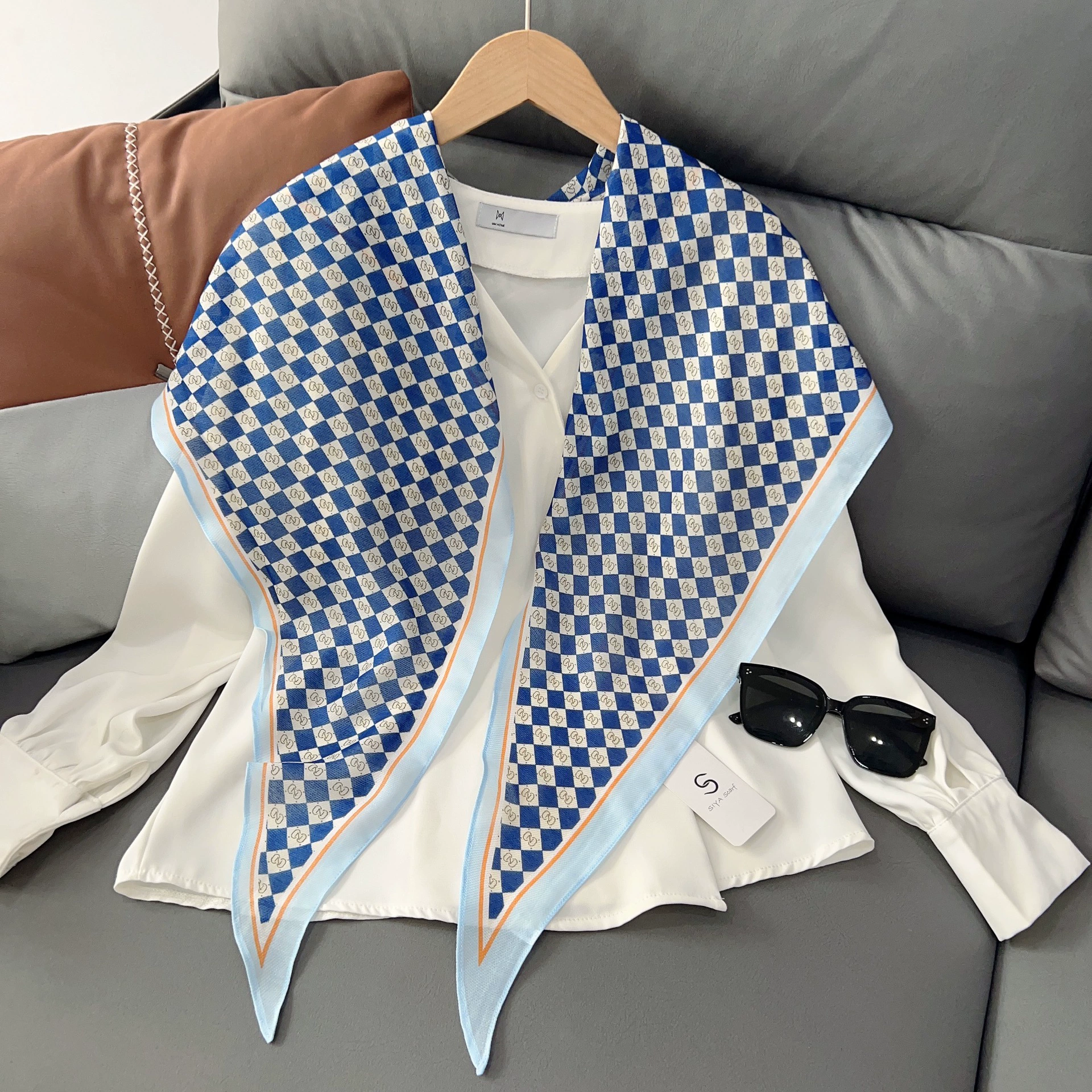 Checkerboard Neck Scarf view 6