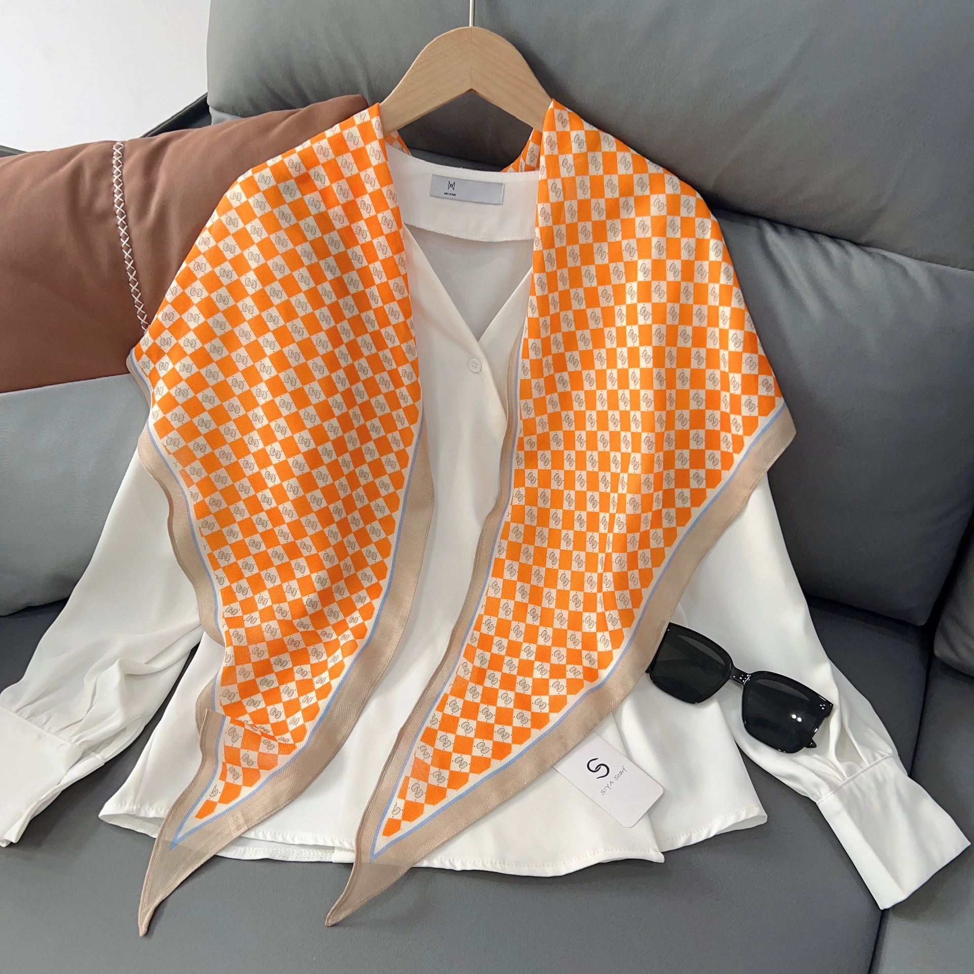 Checkerboard Neck Scarf view 8