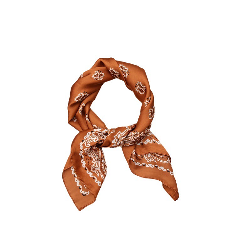 Paisley Print Faux Silk Square Scarf view 5