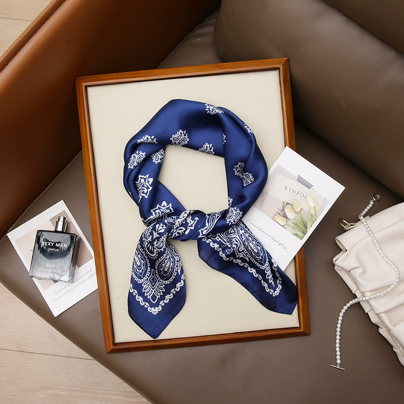 Paisley Print Faux Silk Square Scarf view 6
