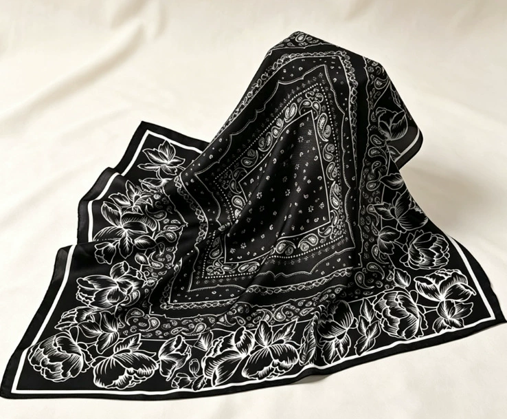 Paisley Print Faux Silk Square Scarf view 11