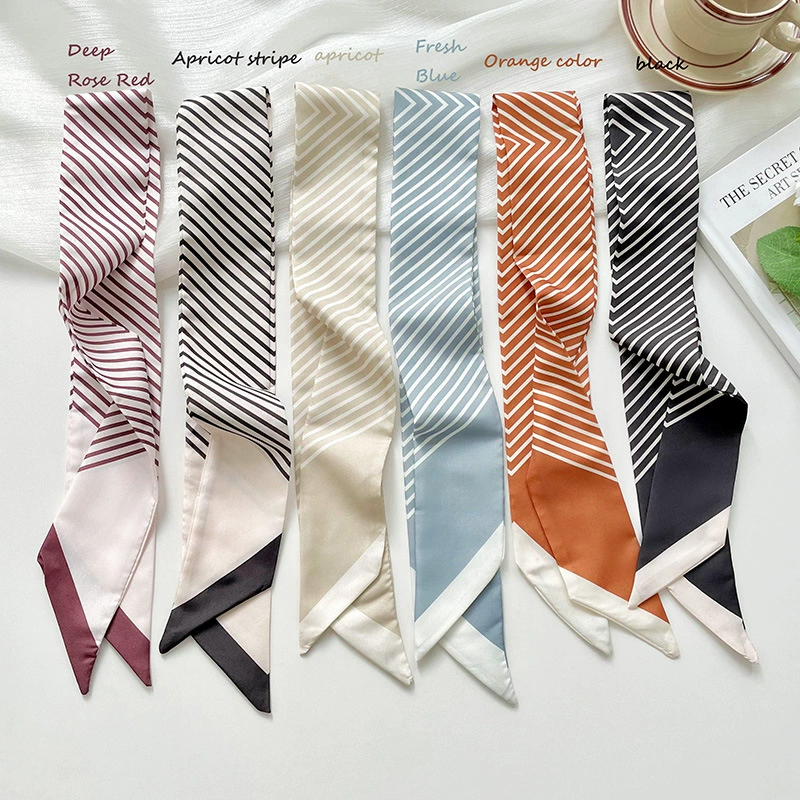 Black Stripe Twilly Scarf view 2