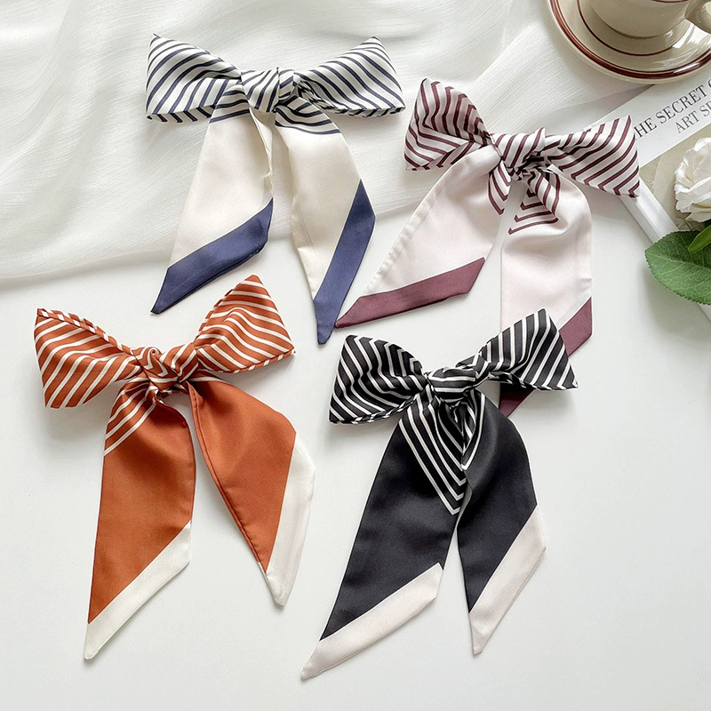 Black Stripe Twilly Scarf view 3