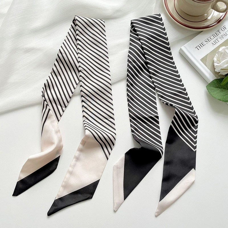 Black Stripe Twilly Scarf view 4