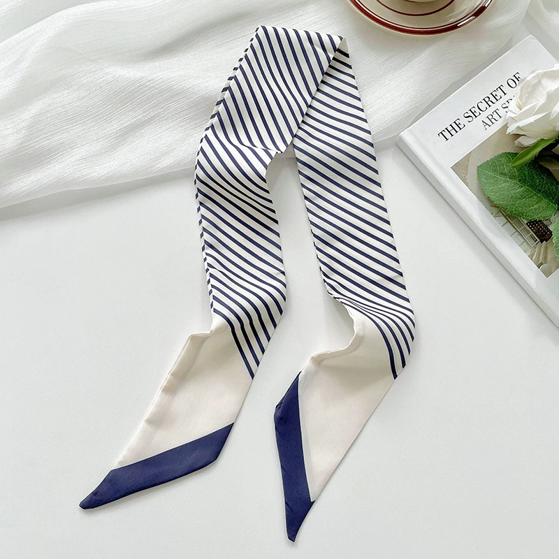 Black Stripe Twilly Scarf view 6